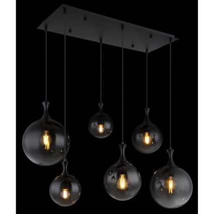 Globo - Lustra ar auklu 6xE27/10W/230V melna