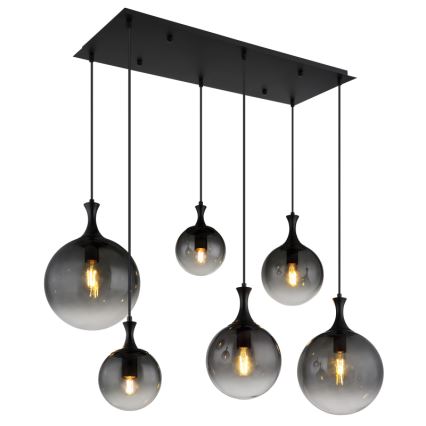 Globo - Lustra ar auklu 6xE27/10W/230V melna