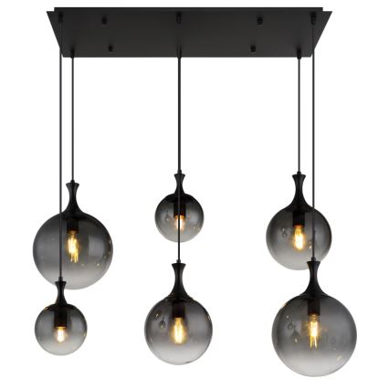 Globo - Lustra ar auklu 6xE27/10W/230V melna