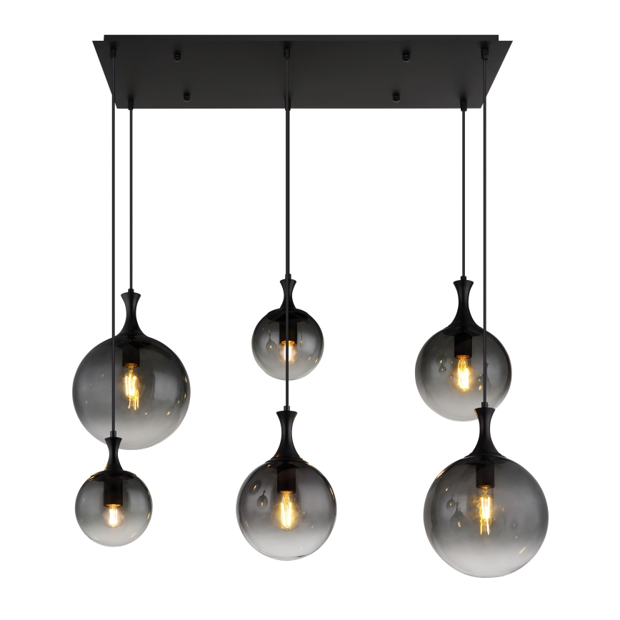 Globo - Lustra ar auklu 6xE27/10W/230V melna