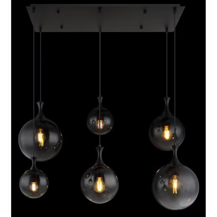 Globo - Lustra ar auklu 6xE27/10W/230V melna