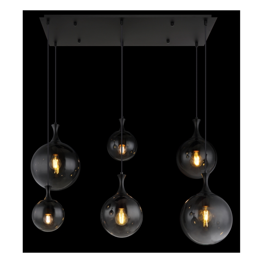Globo - Lustra ar auklu 6xE27/10W/230V melna