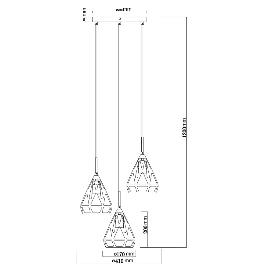 Globo - Lustra ar auklu 3xE27/40W/230V