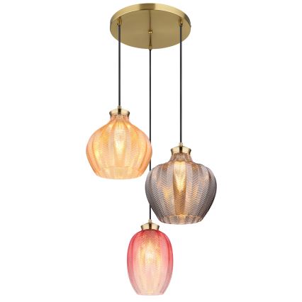 Globo - Karājoša lustra uz troses 3xE27/60W/230V Ø 45 cm