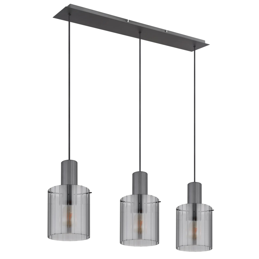 Globo - Lustra ar auklu 3xE27/40W/230V pelēka