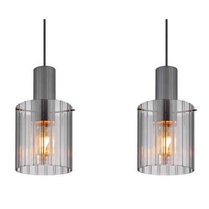 Globo - Lustra ar auklu 3xE27/40W/230V pelēka