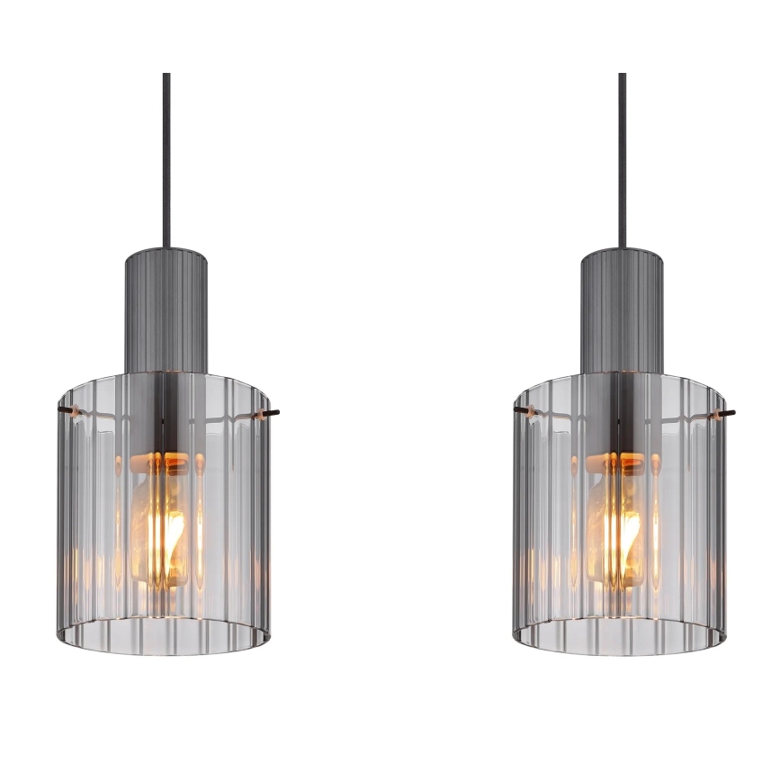 Globo - Lustra ar auklu 3xE27/40W/230V pelēka