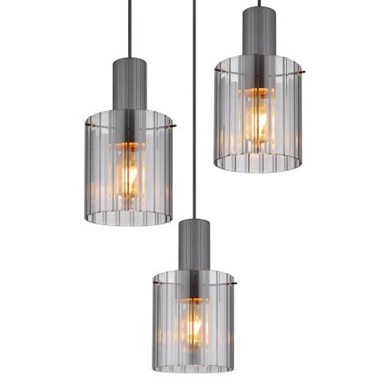 Globo - Lustra ar auklu 3xE27/40W/230V d. 48 cm pelēka