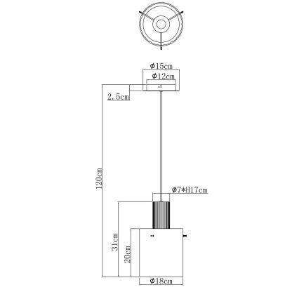 Globo - Lustra ar auklu 1xE27/40W/230V d. 18 cm brūna