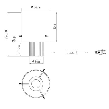 Globo - Galda lampa 1xE27/40W/230V d. 14 cm pelēka