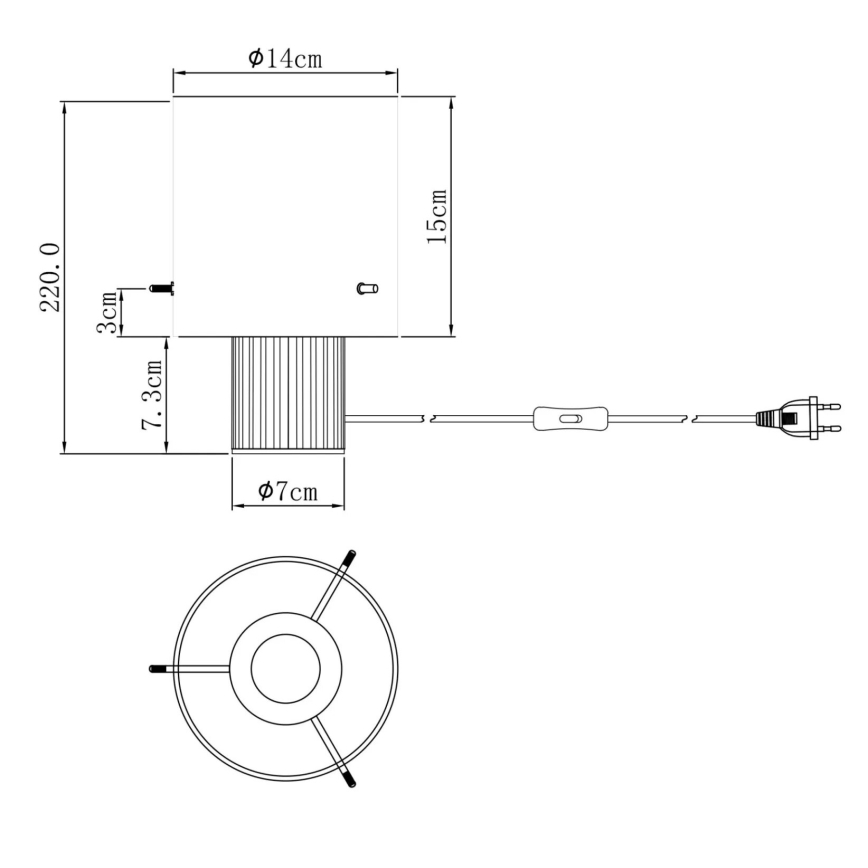 Globo - Galda lampa 1xE27/40W/230V d. 14 cm pelēka