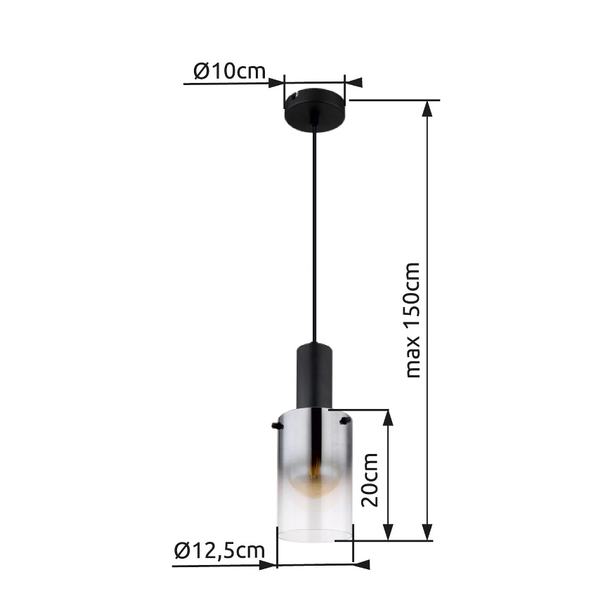 Globo - Lustra ar auklu 1xE27/40W/230V d. 12,5 cm melna