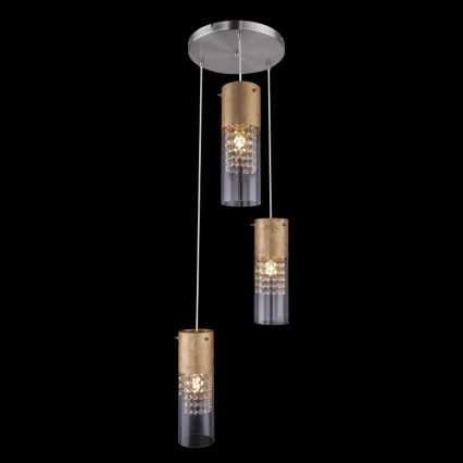 Globo - Lustra ar auklu 3xE27/60W/230V d. 30 cm zelta