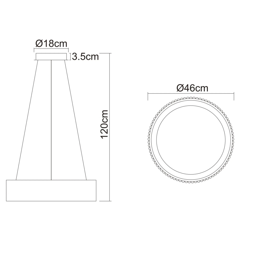 Globo - LED piekaramā lampa uz troses LED/45W/230V 2700/4000/6000K Ø46 cm melna