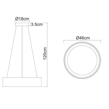 Globo - LED pakaramā lustra uz kabeļa LED/45W/230V 2700/4000/6000K Ø 46 cm balta