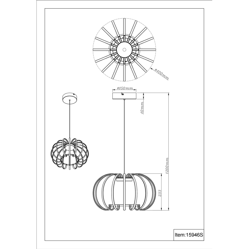 Globo - LED piekaramā lustra uz troses ar regulējamu gaismas intensitāti LED/40W/230V 3000K