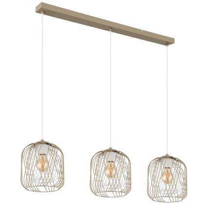 Globo - Lustra uz troses 3xE27/40W/230V bēša/balta