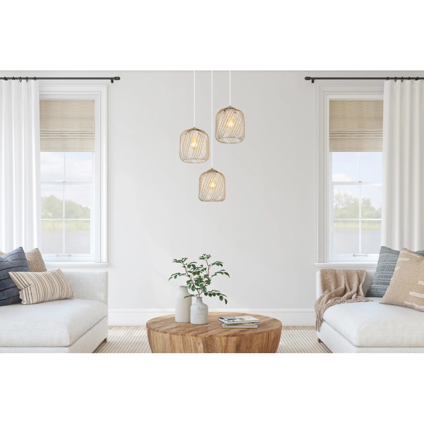 Globo - Lustra uz kabeļa 3xE27/40W/230V bēša/balta