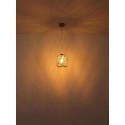 Globo - lustra uz kabeļa 1xE27/40W/230V Ø 18 cm bēša/balta