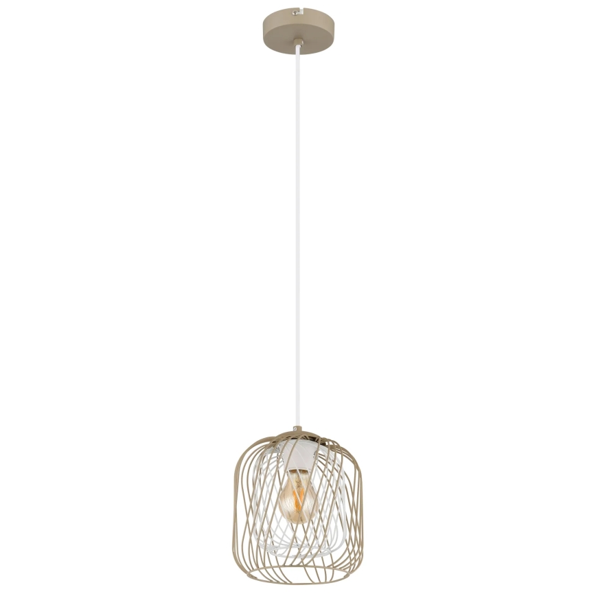 Globo - lustra uz kabeļa 1xE27/40W/230V Ø 18 cm bēša/balta