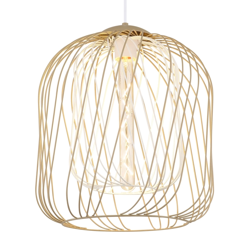 Globo - piekārams gaismeklis uz kabeļa 1xE27/40W/230V pr. 35 cm bēšs/balts