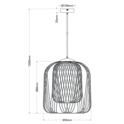 Globo - piekārams gaismeklis uz kabeļa 1xE27/40W/230V pr. 35 cm bēšs/balts
