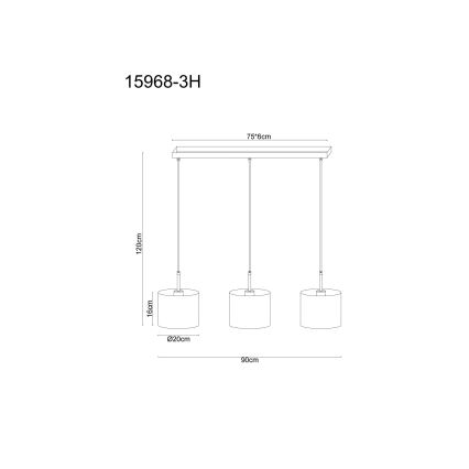 Globo - Pakarināmā lustra uz troses 3xE27/40W/230V