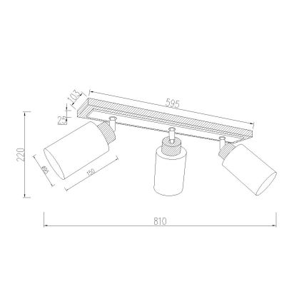 Globo - Virziena gaismeklis 3xE27/60W/230V ozols/balts