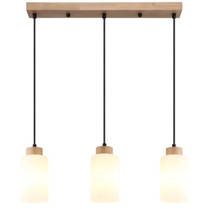 Globo - Karājoša lustra uz troses 3xE27/60W/230V bēša/balta
