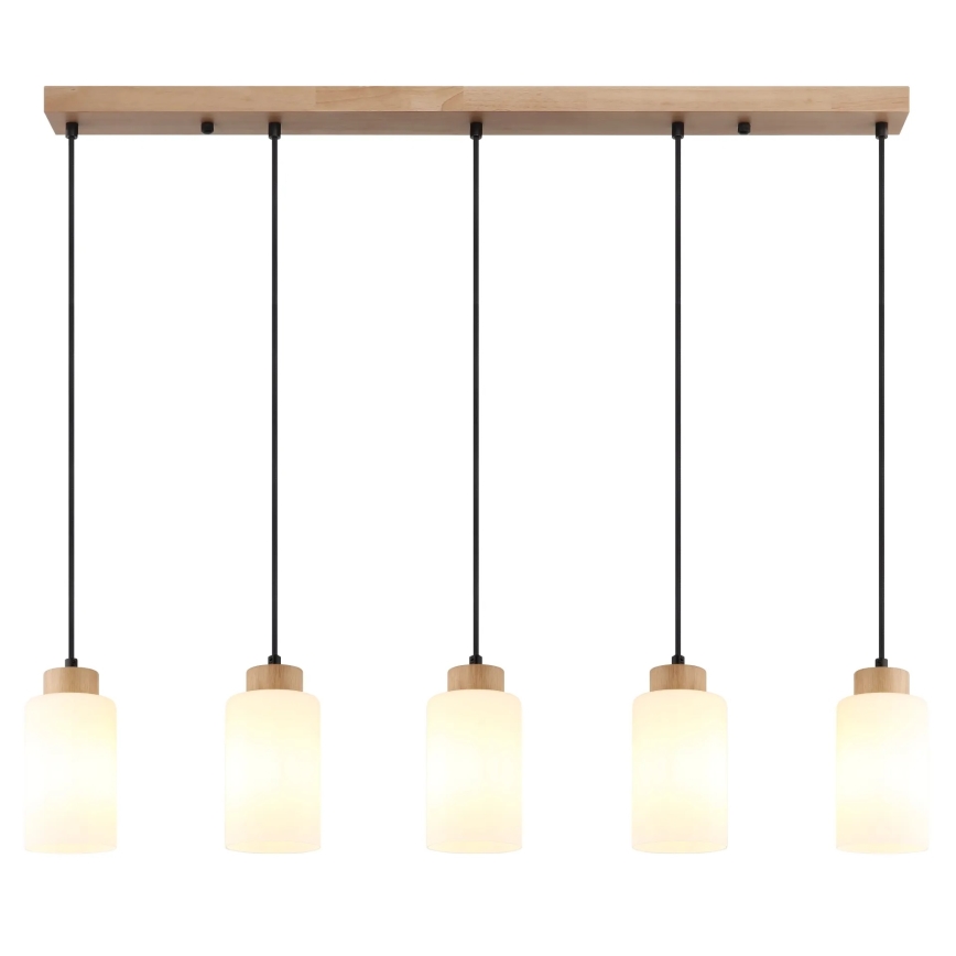 Globo - Pakaramā lustra ar vadu 5xE27/60W/230V ozols/balts