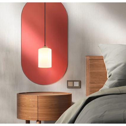 Globo - Karājoša lampa uz troses 1xE27/60W/230V ozols/balts