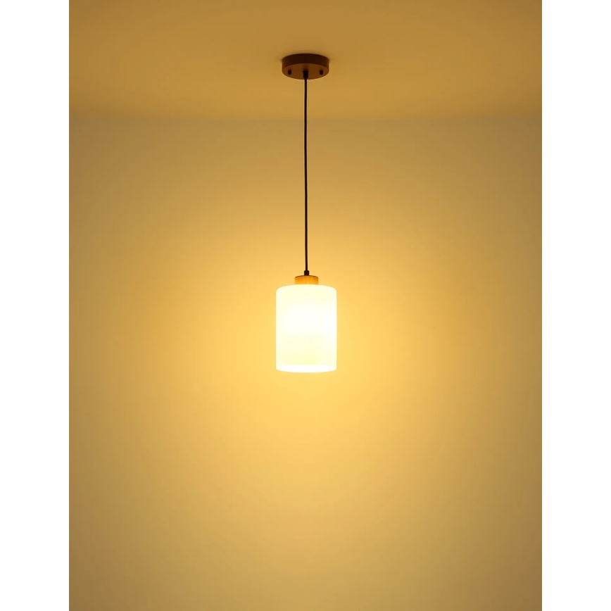 Globo - Karājoša lampa uz troses 1xE27/60W/230V ozols/balts