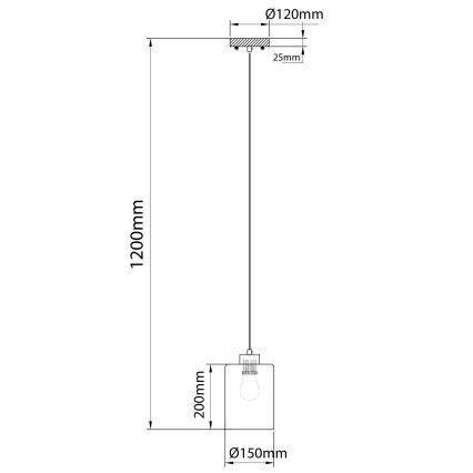 Globo - Karājoša lampa uz troses 1xE27/60W/230V ozols/balts