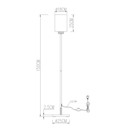 Globo - Stāvlampa 1xE27/60W/230V melna/balta