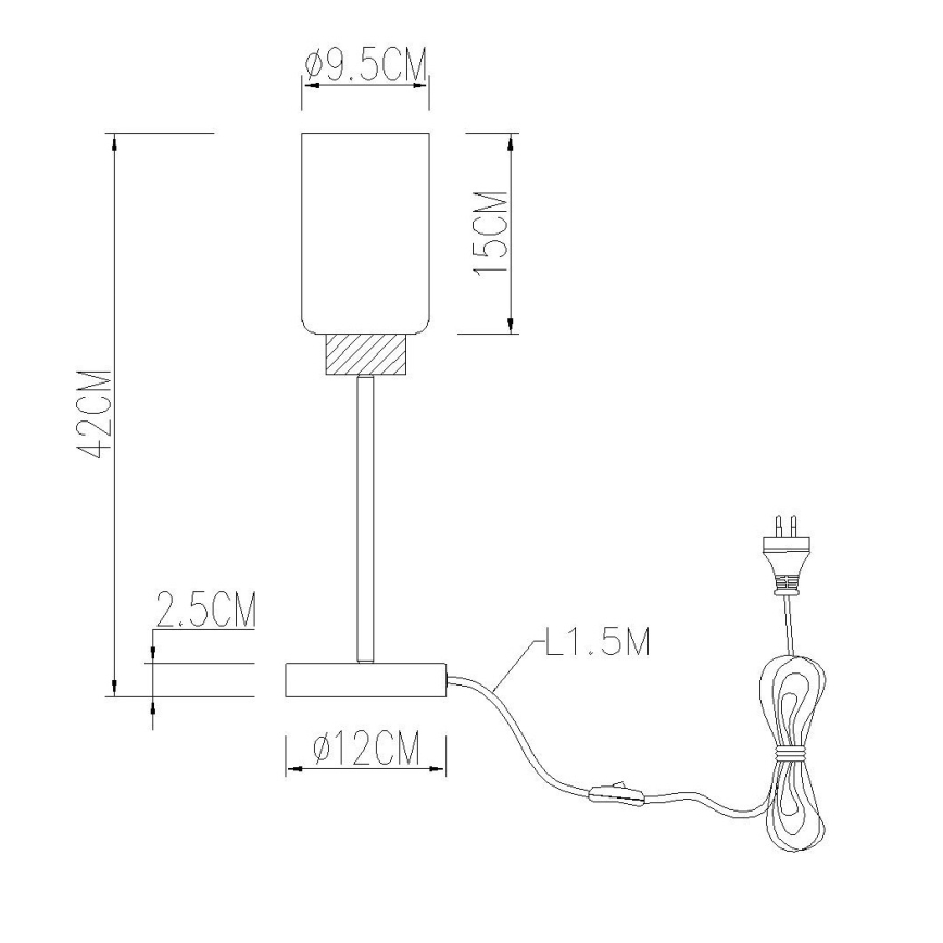 Globo - Galda lampa 1xE27/60W/230V melna/balta