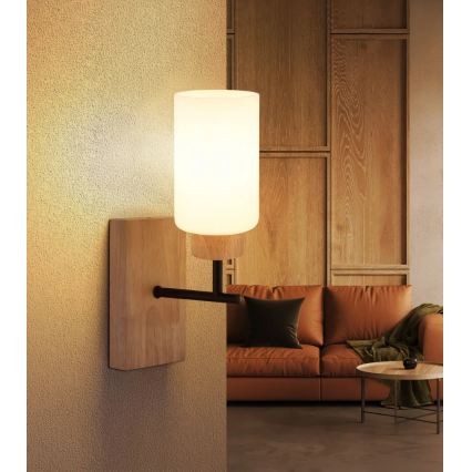 Globo - Sienas lampa 1xE27/60W/230V ozols/balta