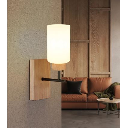 Globo - Sienas lampa 1xE27/60W/230V ozols/balta