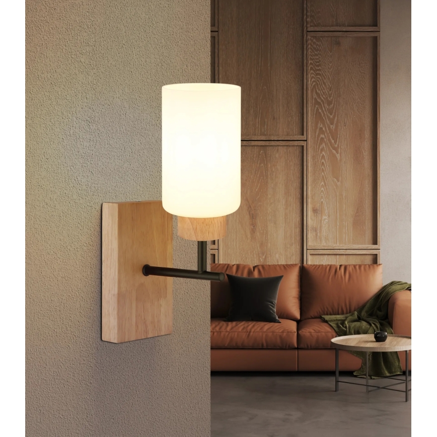 Globo - Sienas lampa 1xE27/60W/230V ozols/balta