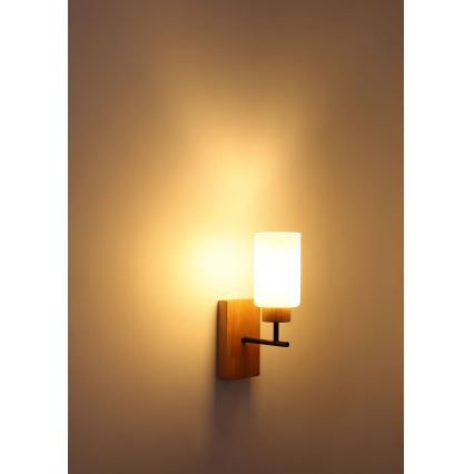 Globo - Sienas lampa 1xE27/60W/230V ozols/balta