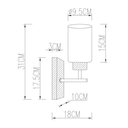 Globo - Sienas lampa 1xE27/60W/230V ozols/balta