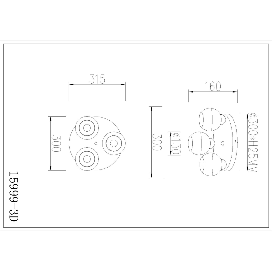 Globo - Griestu lampa 3xE27/60W/230V Ø31,5 cm