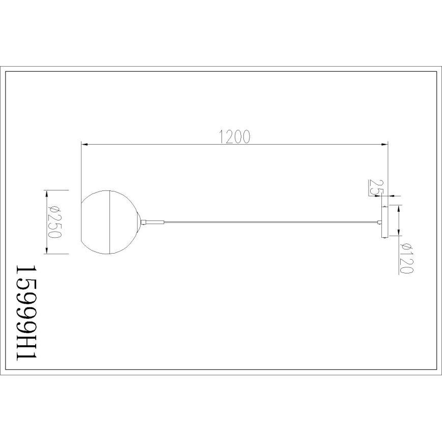 Globo - Piekaramā lustra ar trosi, 1xE27/60W/230V, Ø 25 cm