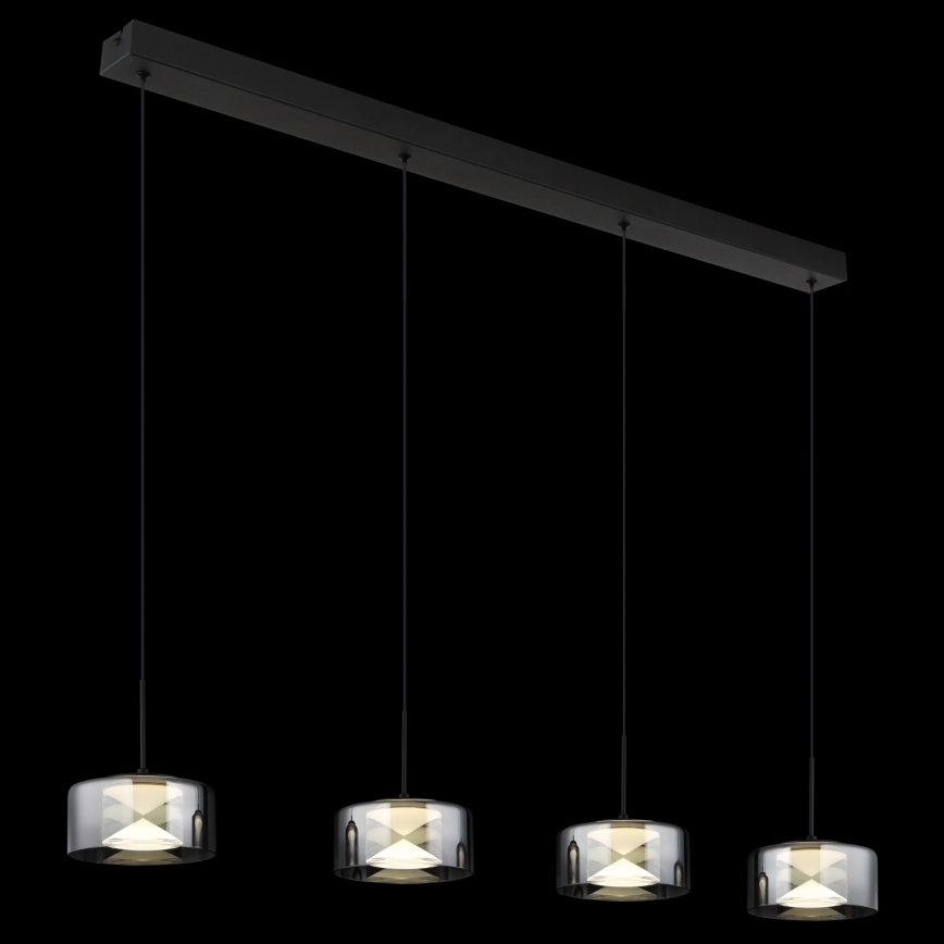 Globo - LED lustra uz troses LED/24W/230V melna/dūmakaina