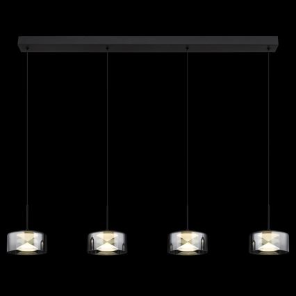 Globo - LED lustra uz troses LED/24W/230V melna/dūmakaina