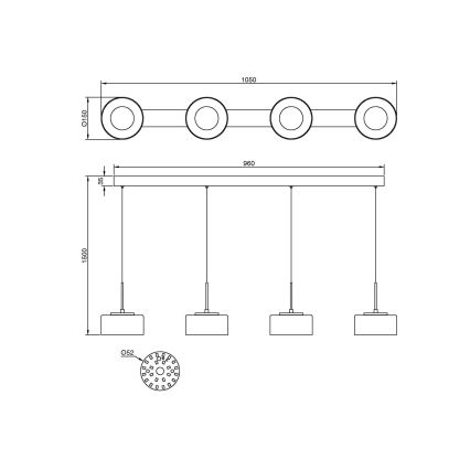 Globo - LED lustra uz troses LED/24W/230V balta/dūmaina