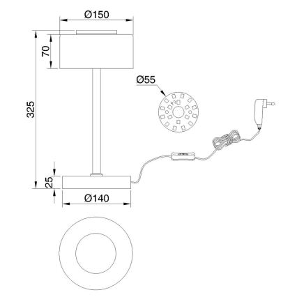 Globo - LED galda lampa LED/6W/230V