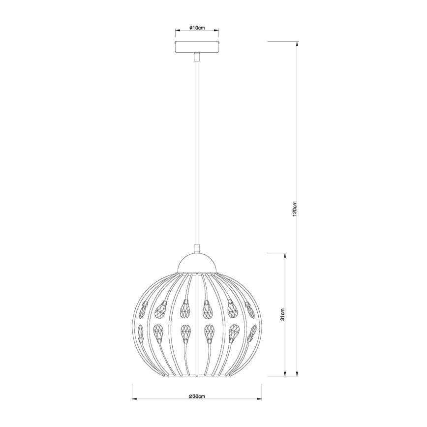 Globo - Pakaramais gaismeklis ar vadu 1xE27/60W/230V Ø 30 cm