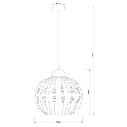 Globo - Pakaramais gaismeklis uz kabeļa 1xE27/60W/230V diam. 40 cm