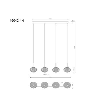 Globo - LED Lustra ar auklu 4xLED/5,75W/230V 3000/4500/6500K