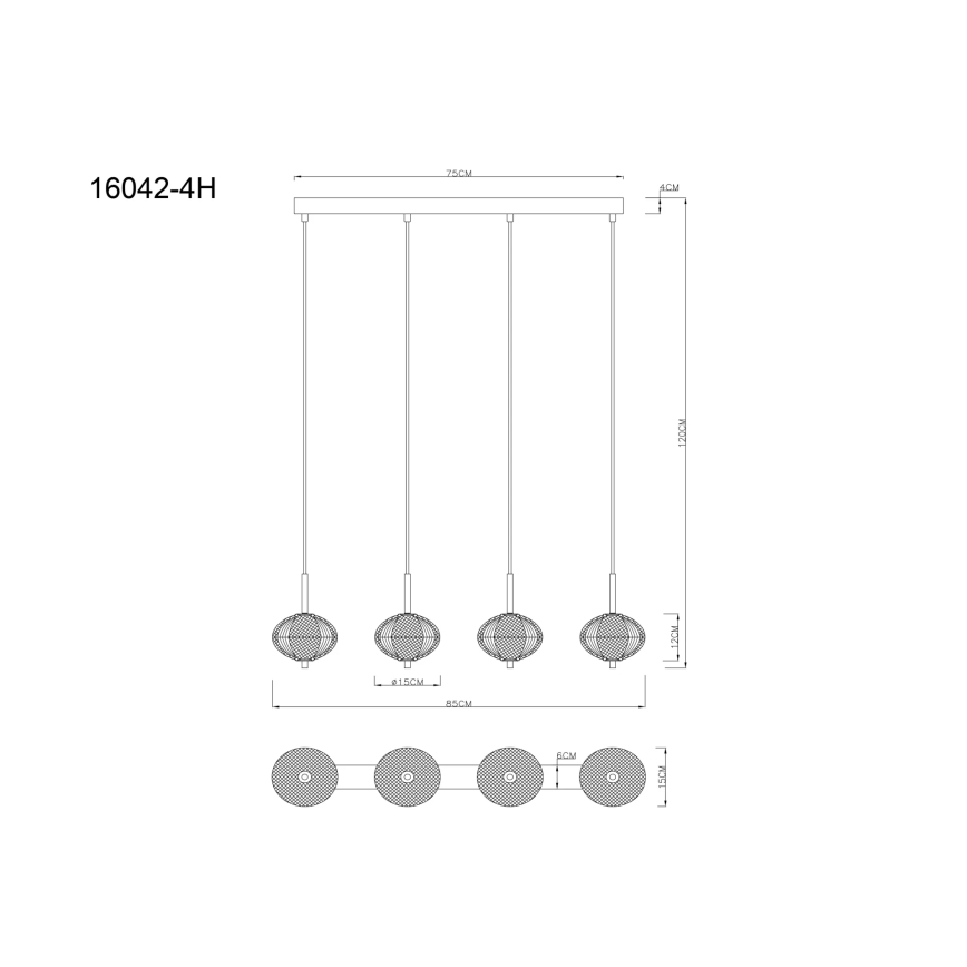 Globo - LED Lustra ar auklu 4xLED/5,75W/230V 3000/4500/6500K